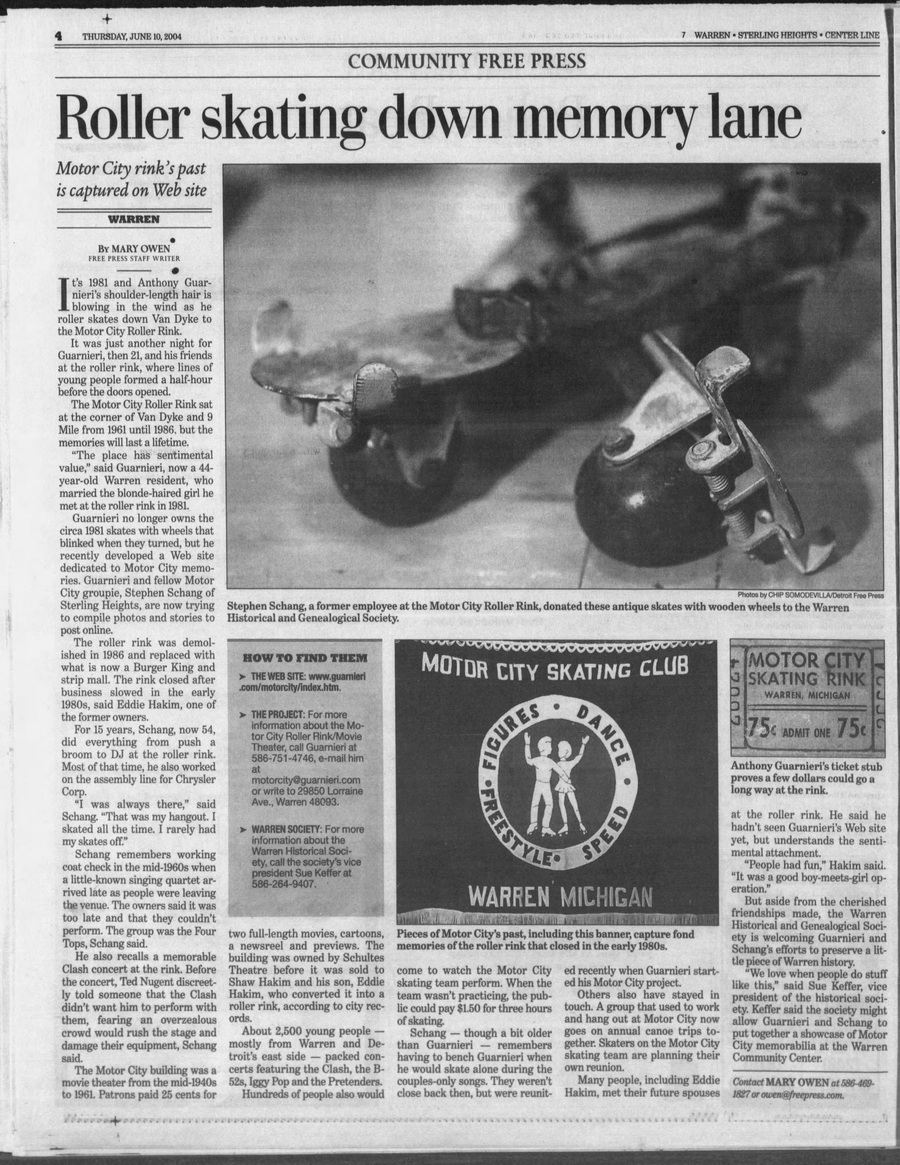 Motor City Theatre - June 2004 Retrospective Article On Roller Rink (newer photo)